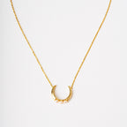 Harma jewelry gold plated Humble Pearl Crescent Necklace