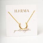 Harma jewelry gold plated Humble Pearl Crescent Necklace