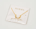 Harma jewelry gold plated Humble Pearl Crescent Necklace