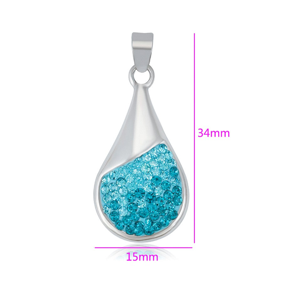 Harma jewelry platinum plated white gold teardrop necklace in three colors blue burgundy and white stones. Harma jewelry Droplets of Mercy Platinum Plated Teardrop Necklace Blue Stones Measurements. 