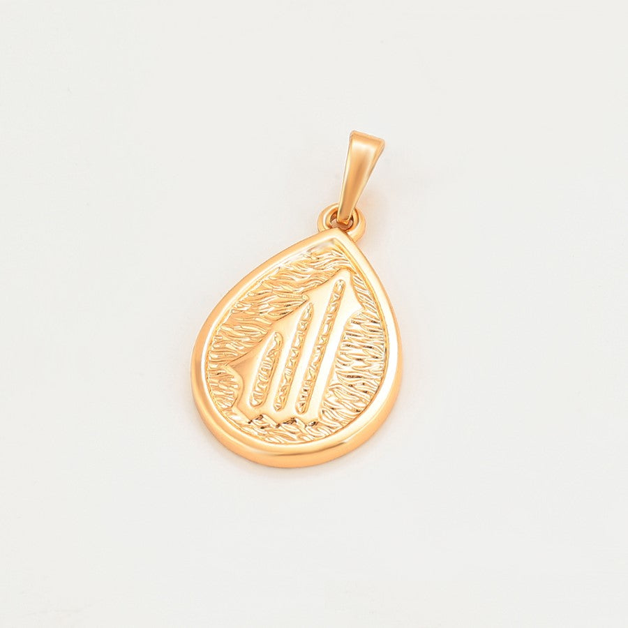 Harma Jewelry Gracious God Allah Gold Teardrop Necklace - charity teardrop 18K gold plated necklace for women. Harma jewelry Allah 18k Gold Plated Teardrop Necklace