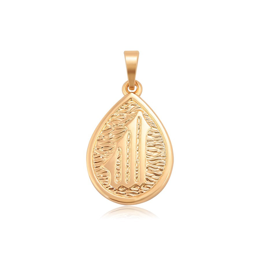 Harma Jewelry 18k gold plated Gracious God Gold Teardrop Necklace. Harma jewelry Allah 18k Gold Plated Teardrop Necklace