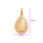 Harma Jewelry 18k gold plated Gracious God Gold Teardrop Necklace. Harma jewelry Allah 18k Gold Plated Teardrop Necklace Measurements