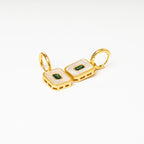 Harma jewelry Gold Plated Frosted Mother of pearl Emerald Earrings