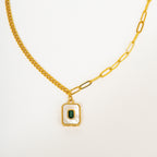Harma jewelry Frosted Mother of pearl Emerald Necklace