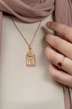 Harma Jewelry Holy Mosque gold tone Allah Necklace. Harma jewelry divine Holy Mosque Allah Necklace Gold Plated 18k.