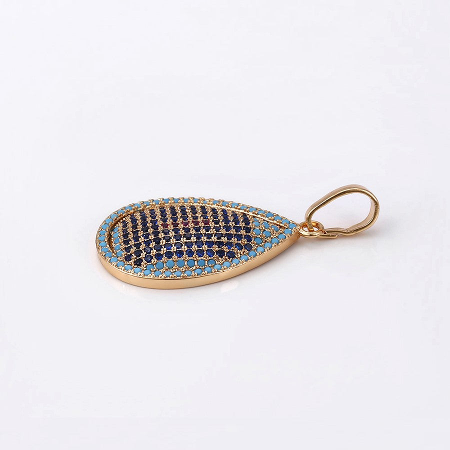 harma jewelry 18k gold plated teardrop zirconia and turquoise necklace fundraising product. Harma jewelry droplets 18k Gold Plated Turquoise/Multicolor Droplet Necklaces Pendant