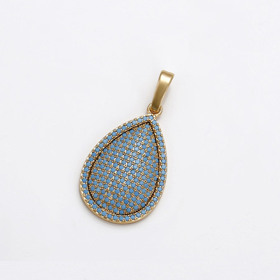 harma jewelry 18k gold plated teardrop zirconia and turquoise necklace fundraising product. Harma jewelry droplets 18k Gold Plated Turquoise/Multicolor Droplet Necklaces Pendant. 