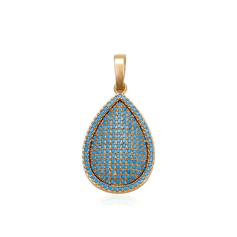 harma jewelry 18k gold plated teardrop zirconia and turquoise necklace fundraising product. Harma jewelry droplets 18k Gold Plated Turquoise/Multicolor Droplet Necklaces Pendant