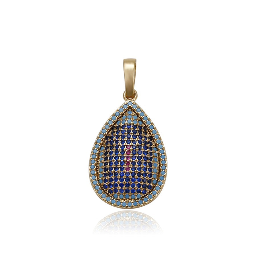 harma jewelry 18k gold plated teardrop zirconia and turquoise necklace fundraising product. Harma jewelry droplets 18k Gold Plated Turquoise/Multicolor Droplet Necklaces Pendant