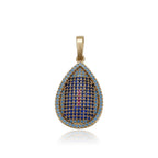 harma jewelry 18k gold plated teardrop zirconia and turquoise necklace fundraising product. Harma jewelry droplets 18k Gold Plated Turquoise/Multicolor Droplet Necklaces Pendant