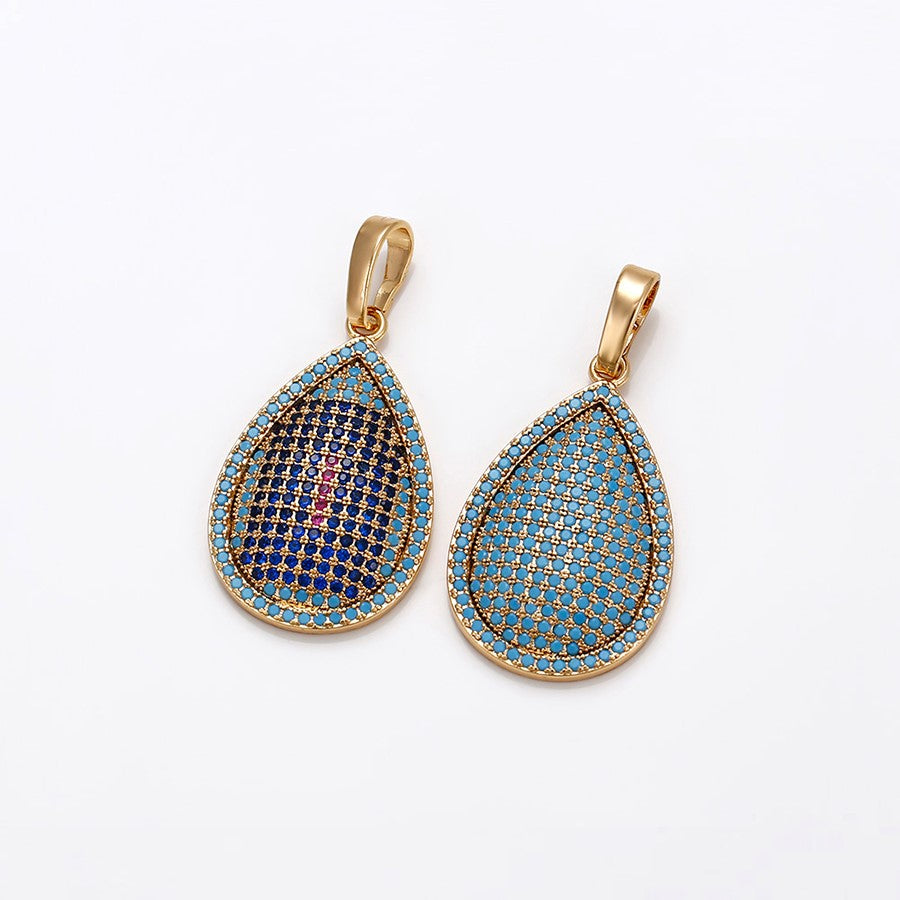 Harma Jewelry Nurture Turquoise Droplet Necklace - charity teardrop 18K gold plated necklace for women. Harma jewelry droplets 18k Gold Plated Turquoise/Multicolor Droplet Necklaces. 