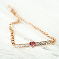Harma Jewelry I Am Loved Crystal Heart Bracelet - everyday minimalist 18K gold plated bracelet for women