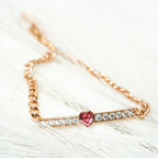 Harma Jewelry I Am Loved Crystal Heart Bracelet - everyday minimalist 18K gold plated bracelet for women