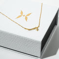 Harma Jewelry I Am Guided Sparkle Sterling Silver Zirconia Necklace - everyday minimalist 18K gold plated necklace for women