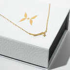 Harma Jewelry I Am Guided Sparkle Sterling Silver Zirconia Necklace - everyday minimalist 18K gold plated necklace for women