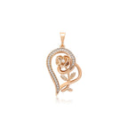 Harma Jewelry 18k gold plated Enchanted Heart and Rose Necklace
