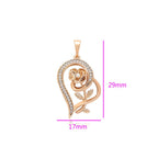 Harma Jewelry 18k gold plated Enchanted Heart and Rose Necklace