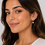 Harma Girls Little Bloom Zirconia Gold 10mm Hoop Earrings