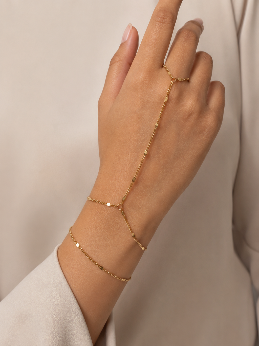 Golden Horizon Dual Wrist Hand Chain