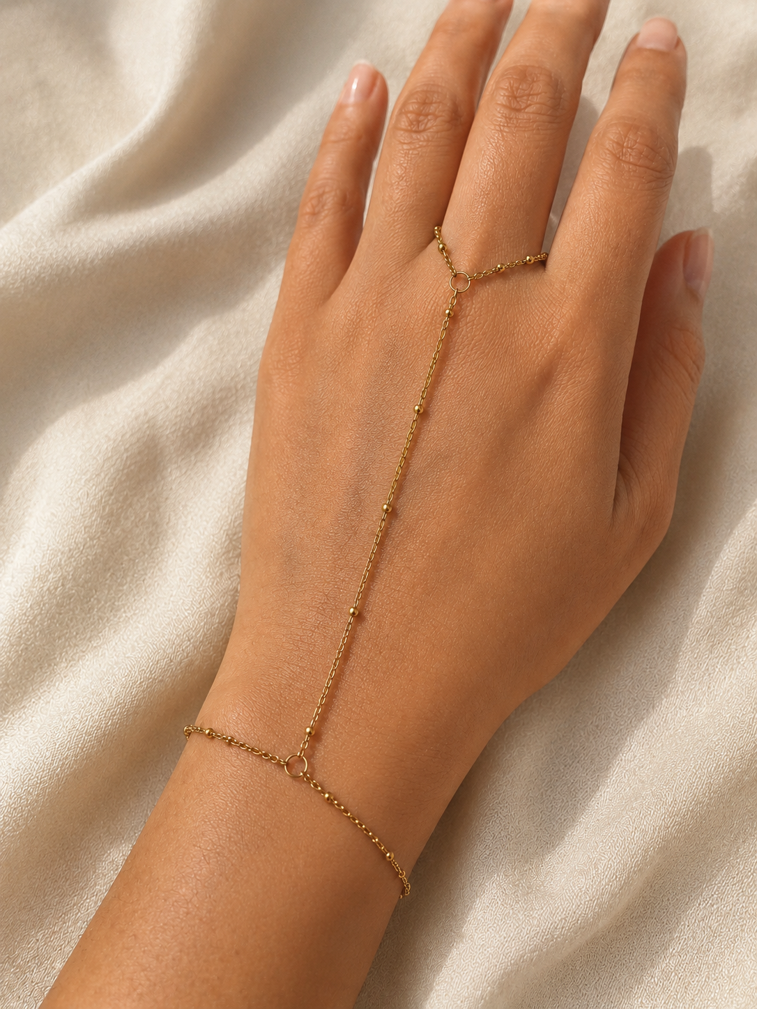 Golden Meadow Beaded Hand Chain