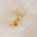 Harma Jewelry I Am Becoming PINK Again Flamingo Necklace - self-care pink 18K gold plated necklace for women