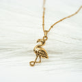 Harma Jewelry The Gentle Return Golden Flamingo Necklace - self-care pink 18K gold plated necklace for women