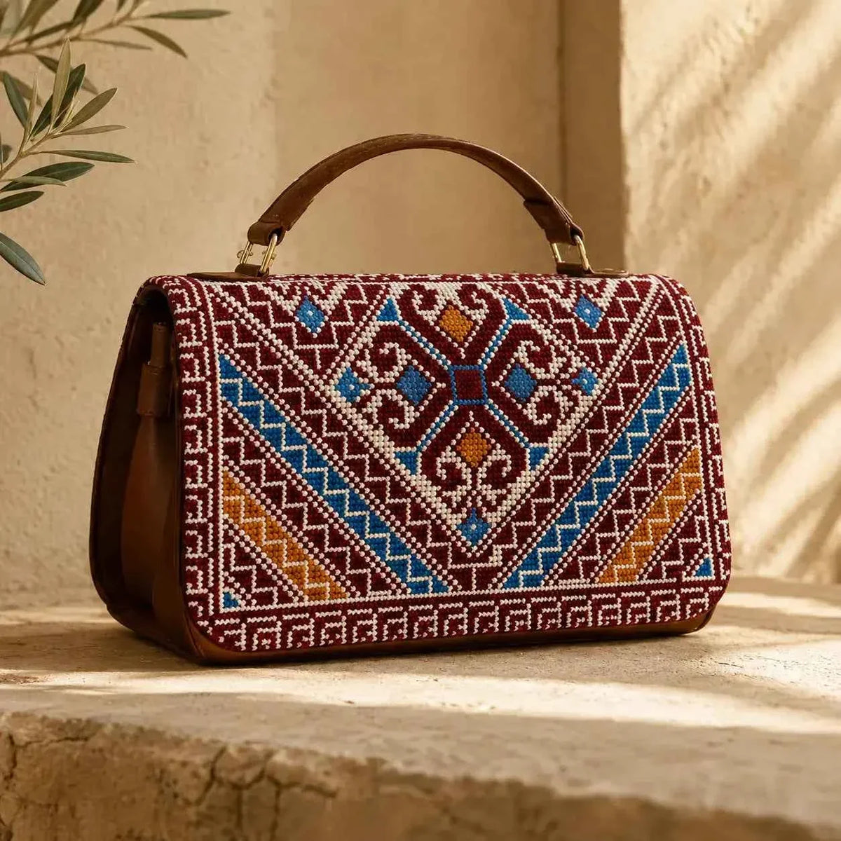 Palestinian Tatreez Crossbody Bag – Handmade Embroidered Shoulder Purse