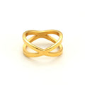 Harma Jewelry Enchanted Supernova Criss Cross Ring - everyday minimalist 18K gold plated rings for women