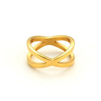 Harma Jewelry Enchanted Supernova Criss Cross Ring - everyday minimalist 18K gold plated rings for women