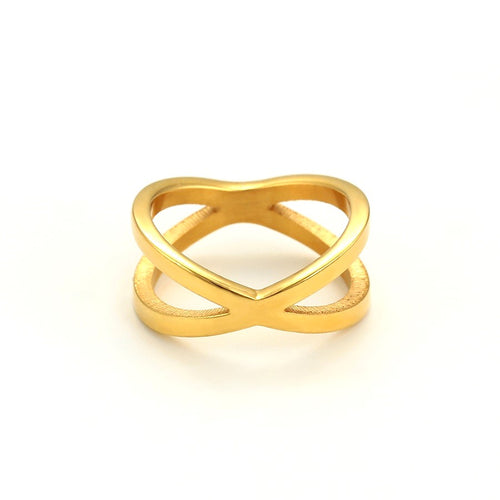 Harma Jewelry Enchanted Supernova Criss Cross Ring - everyday minimalist 18K gold plated rings for women