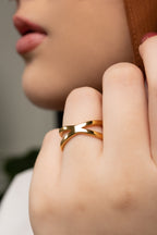 Harma jewelry divine collection 24k gold plated Enchanted Supernova Criss Cross Ring