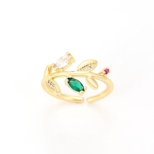 Harma Jewelry Dawn Collection solidarity with palestine Olive Branch of Hope Adjustable Ring