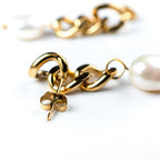 harma jewelry 24k gold plated Curb Chain Link Stud Earrings