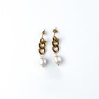 harma jewelry 24k gold plated Curb Chain Link Stud Earrings