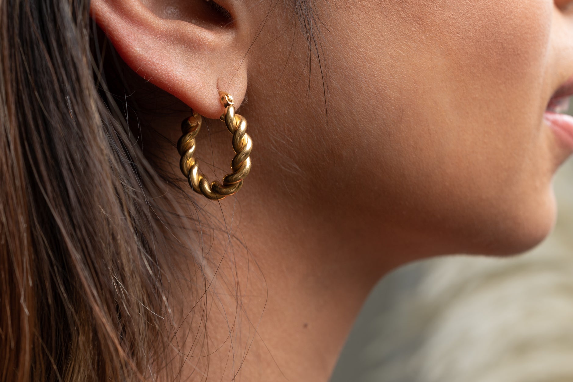 harma jewelry divine collection 24k gold plated Fearless Twisted Earrings