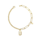 Harma jewelry 14k gold plated divine collection Moon and Star Link Bracelet