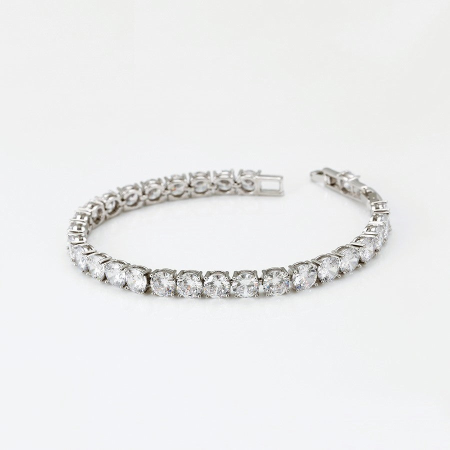 Harma Jewelry Mystical Silver Tennis Bracelet - bold statement black 18K gold plated bracelet for women