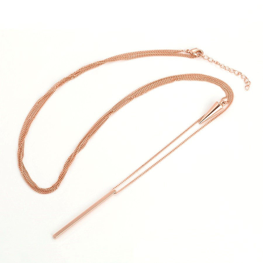 Harma Jewelry divine collection 14k gold plated Glorious Bar and Spike Double Necklace