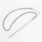 Harma Jewelry divine collection platinum plated Glorious Bar and Spike Double Necklace