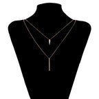 Harma Jewelry divine collection 14k gold plated Glorious Bar and Spike Double Necklace