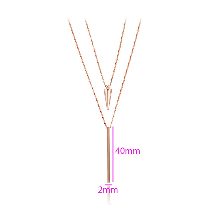 Harma Jewelry divine collection 14k gold plated Glorious Bar and Spike Double Necklace