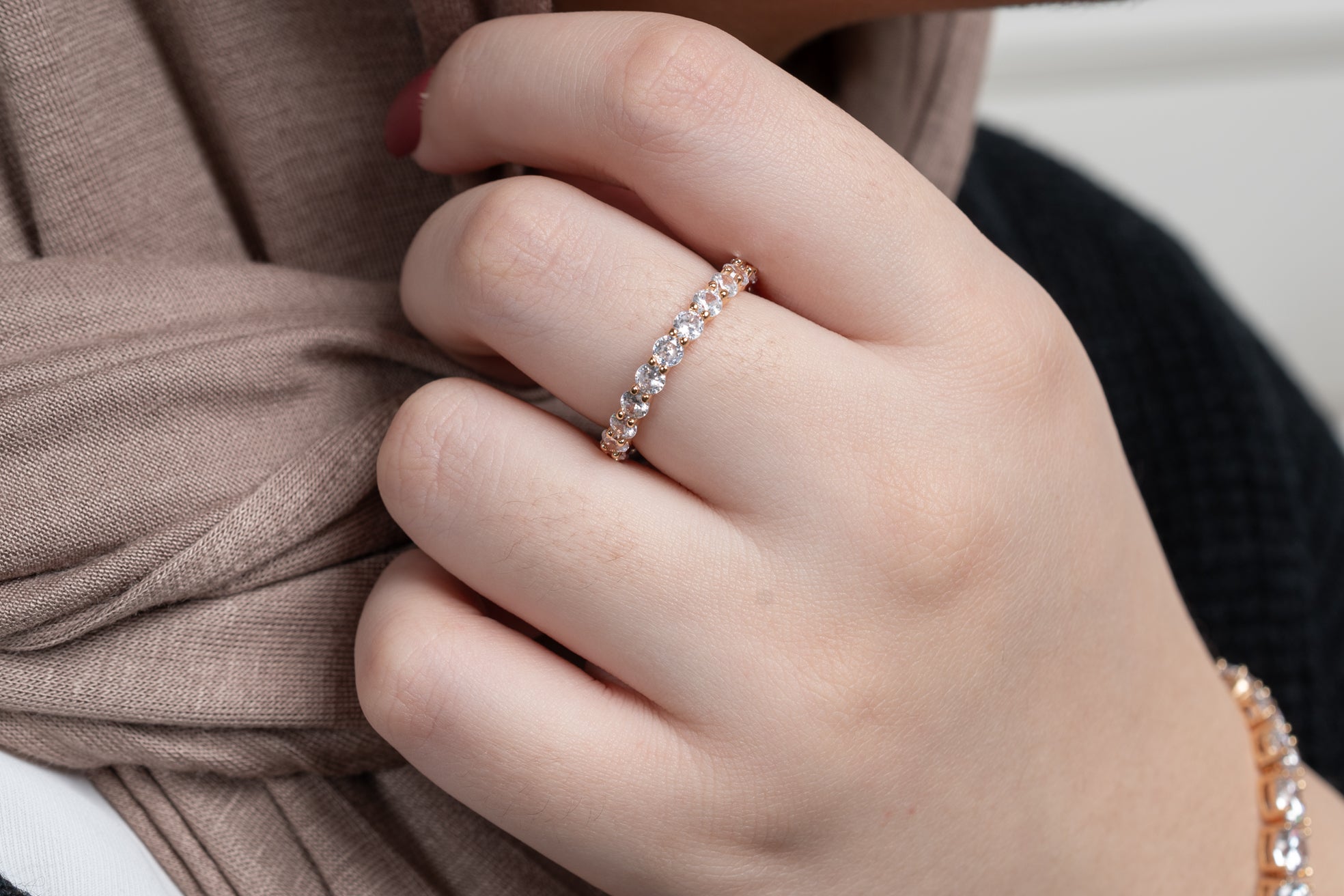 Harma Jewelry divine collection 18k gold plated Gold Brilliant Eternity Band