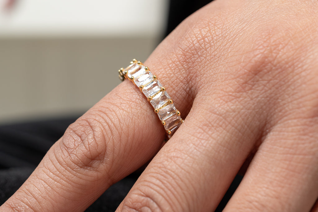 harma jewelry divine collection 24k gold plated Gold Baguette Eternity Band