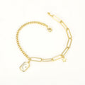 Harma Jewelry Divine Moon and Star Link Bracelet - faith-inspired 18K gold plated bracelet for women