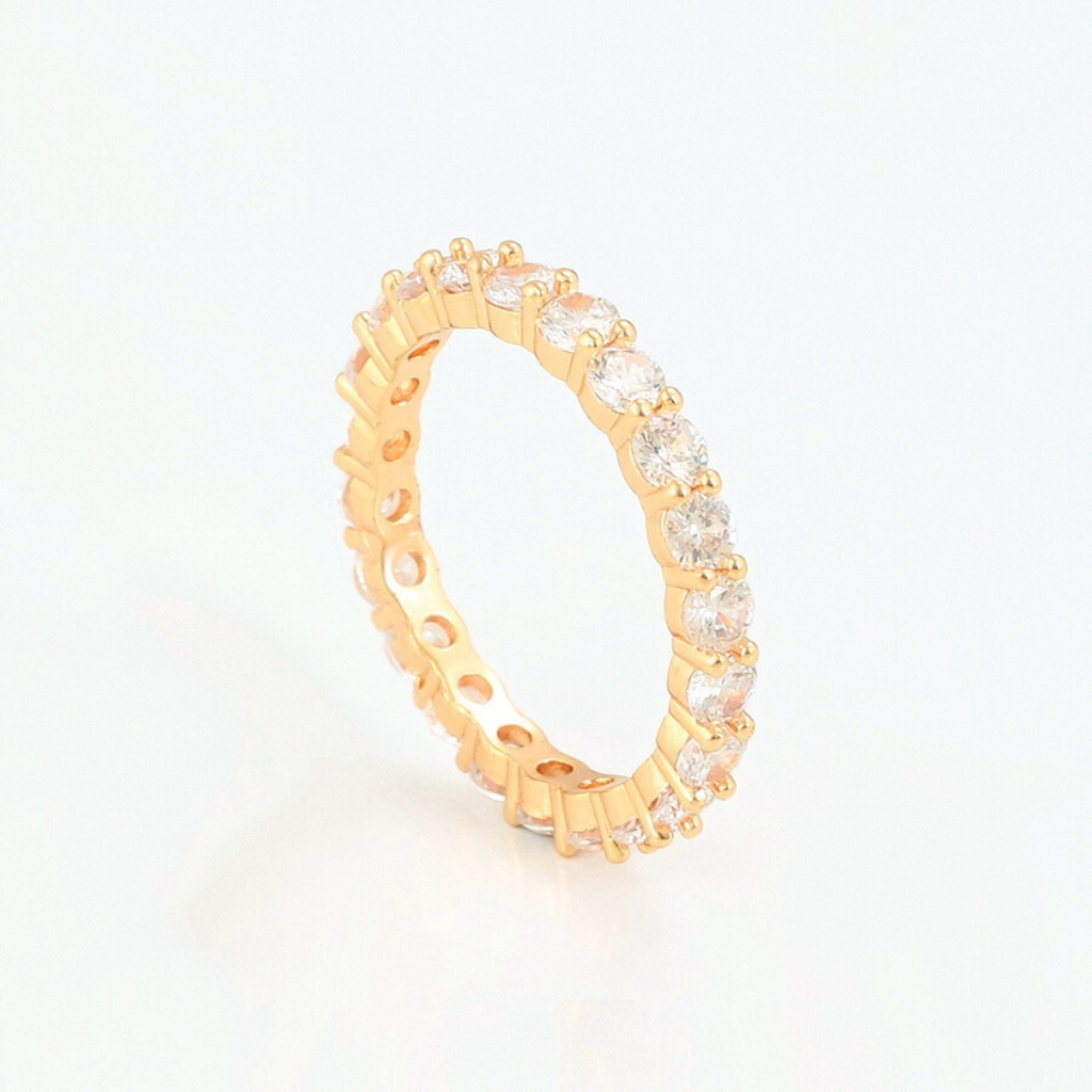Harma Jewelry Gold Brilliant Eternity Band - faith-inspired 18K gold plated rings for women