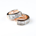 Harma Jewelry Harma Essential Two-tone Baguette Hoop Earrings - faith-inspired 18K gold plated earrings for women