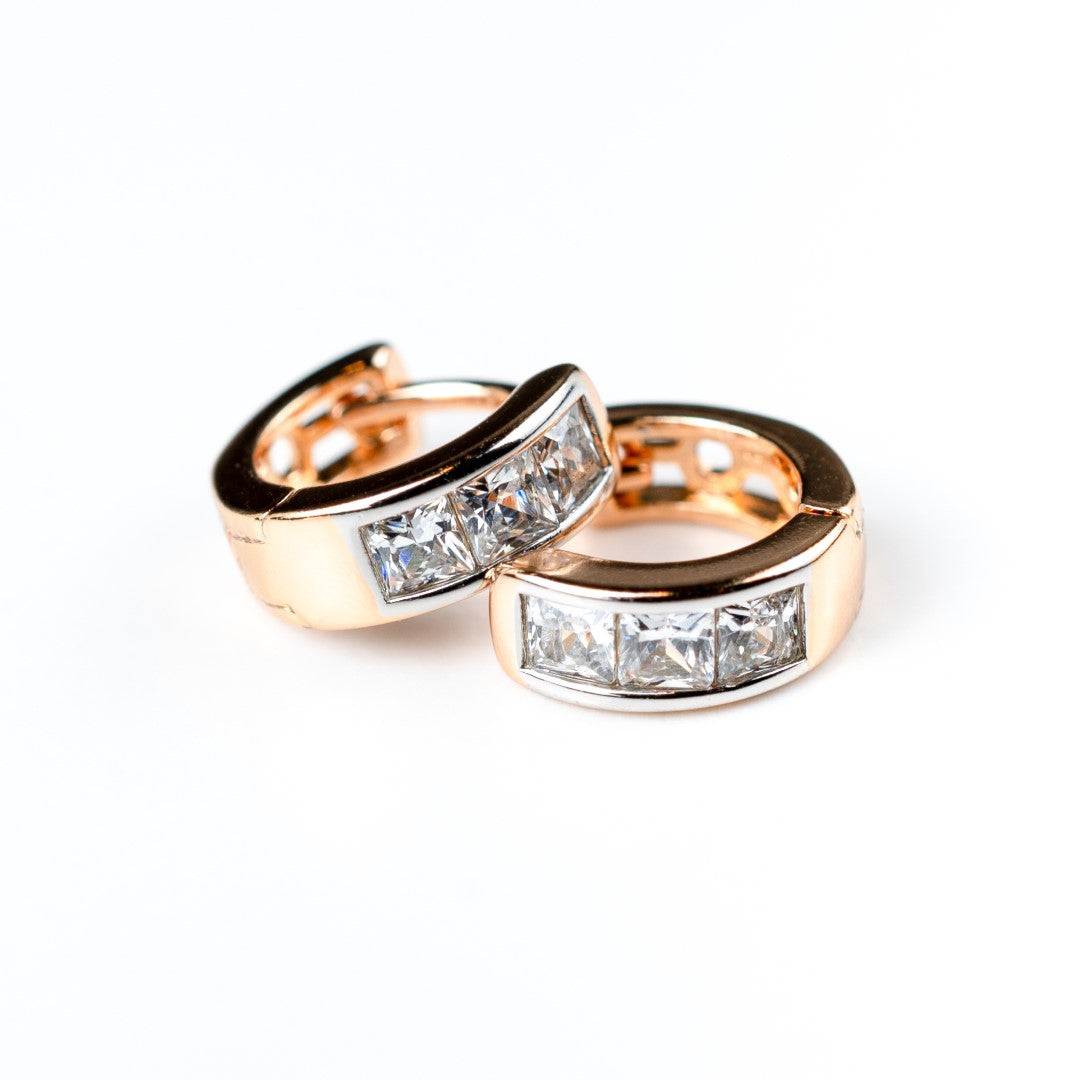 Harma Essential Two-tone Baguette Hoop Earrings