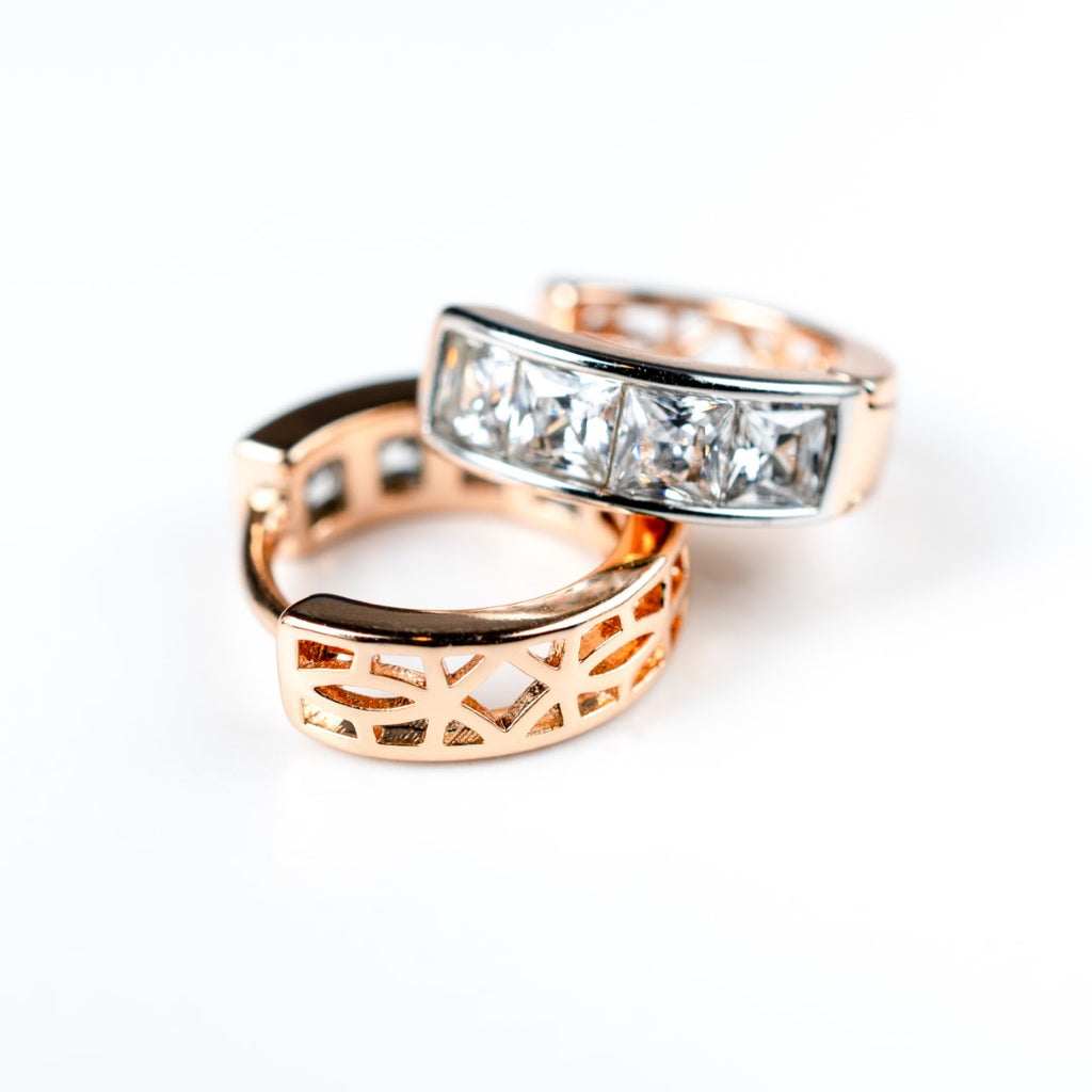 Harma Essential Two-tone Baguette Hoop Earrings