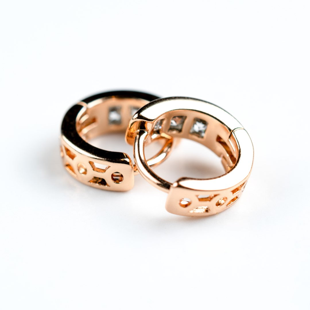 Harma Essential Two-tone Baguette Hoop Earrings